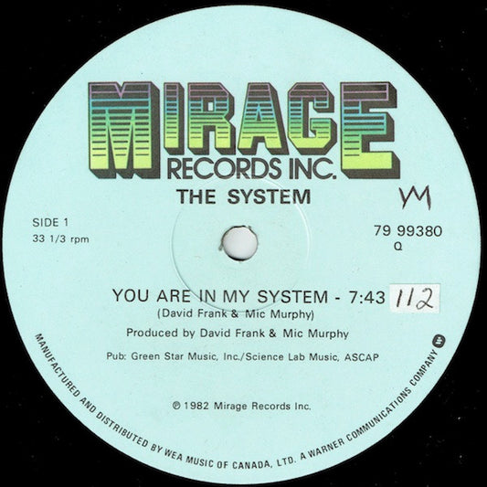 The System : You Are In My System / Now I Am Electric (12")