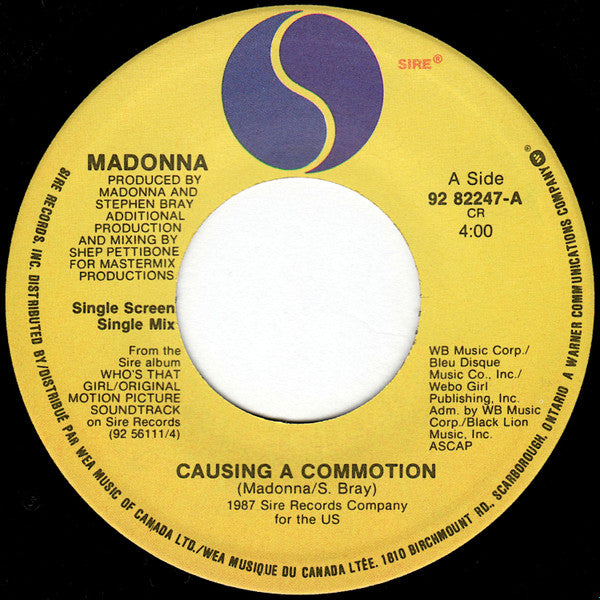Madonna : Causing A Commotion (7", Single)