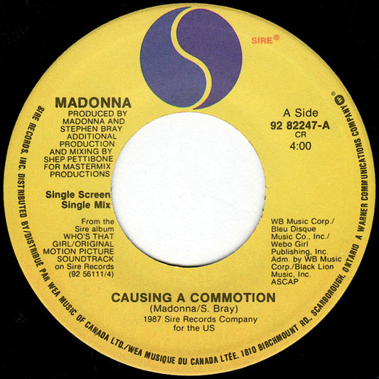 Madonna : Causing A Commotion (7", Single)