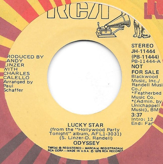 Odyssey (2) : Lucky Star (7", Mono, Promo)