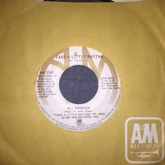 Ali Thomson : Take A Little Rhythm (7", Single)