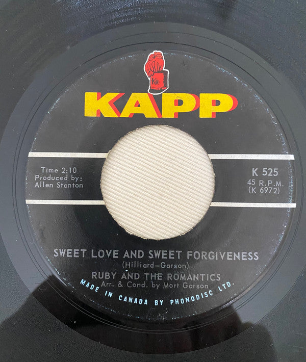 Ruby And The Romantics : Sweet Love And Sweet Forgiveness / My Summer Love (7", Single)