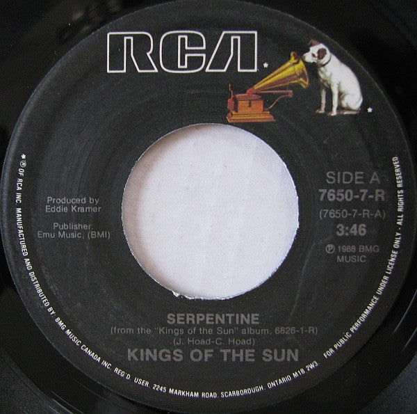 Kings Of The Sun : Serpentine (7", Single)