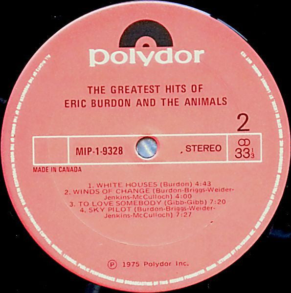 Eric Burdon & The Animals : The Greatest Hits Of Eric Burdon And The Animals (LP, Comp, RE)