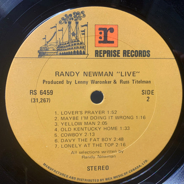 Randy Newman : Live (LP, Album, RE)