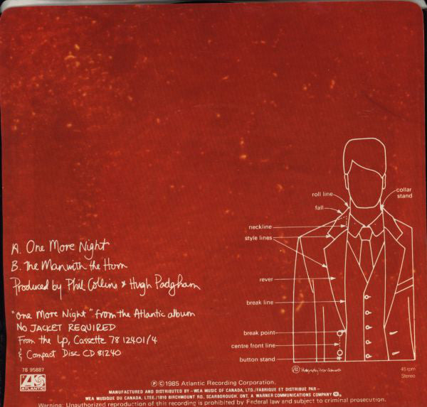 Phil Collins : One More Night (7", Single)