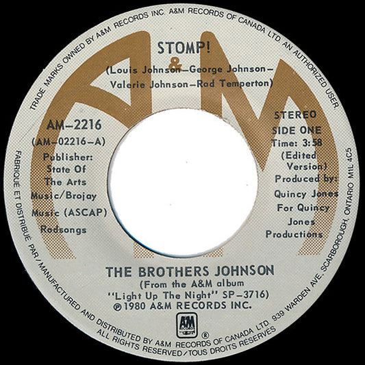 The Brothers Johnson* : Stomp! / Let's Swing (7", Single)
