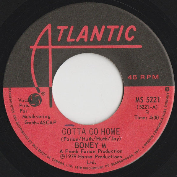 Boney M* : Gotta Go Home (7", Single)