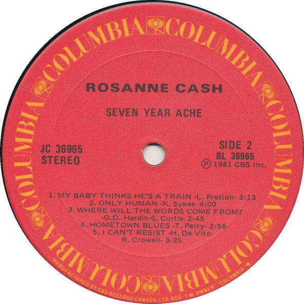 Rosanne Cash : Seven Year Ache (LP, Album)