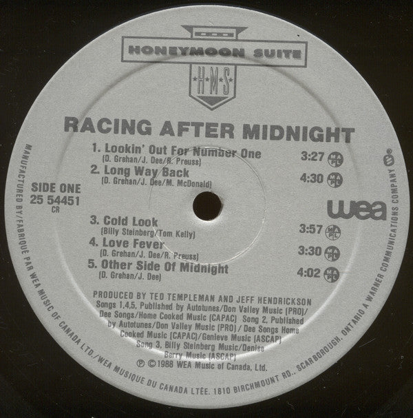 Honeymoon Suite : Racing After Midnight (LP, Album)