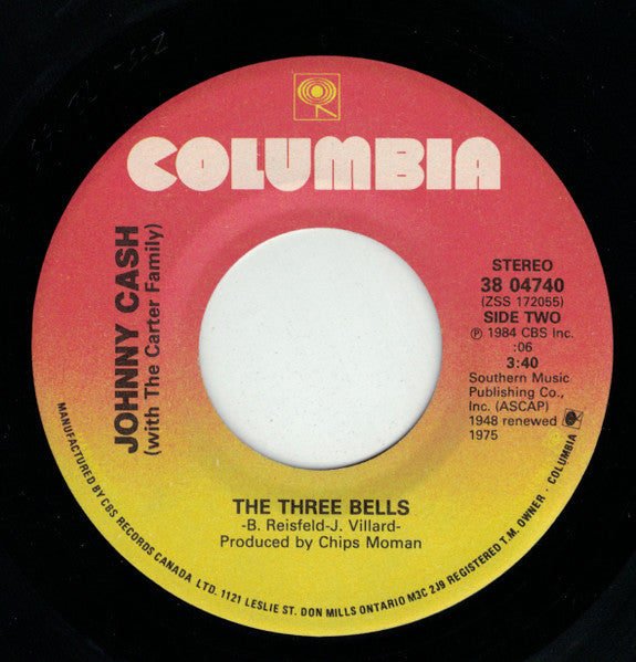 Johnny Cash With The Carter Family : They Killed Him / The Three Bells (7", Single)