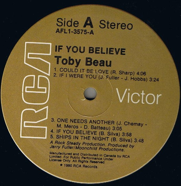Toby Beau : If You Believe (LP, Album)