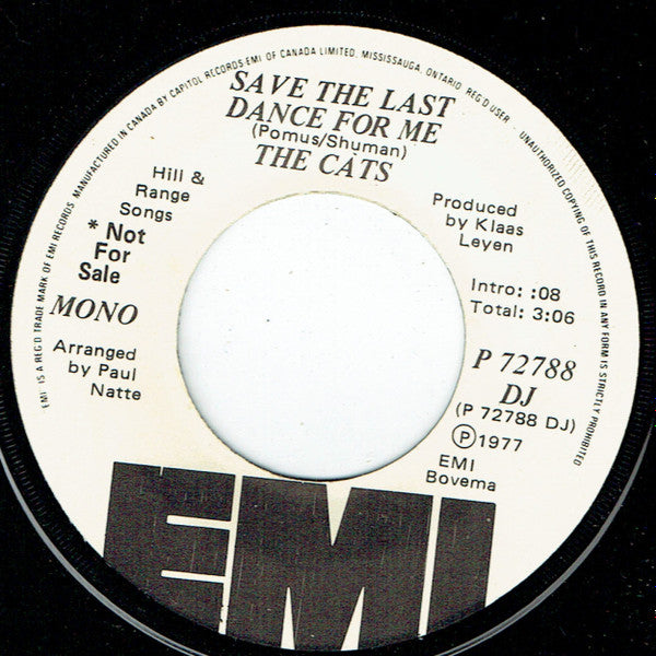 The Cats : Save The Last Dance For Me (7", Single, Mono, Promo)