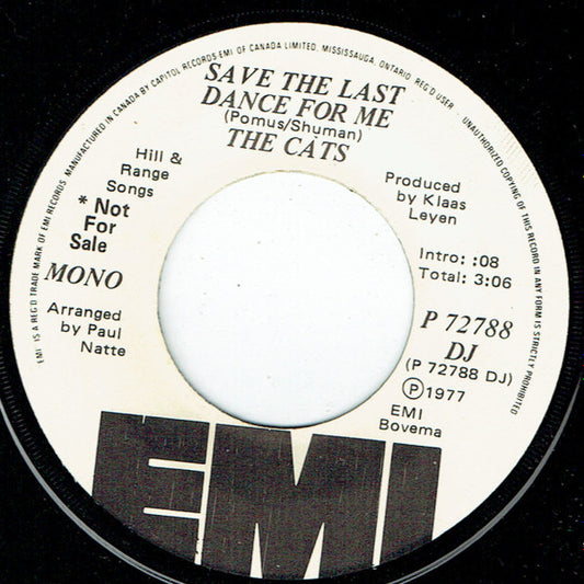 The Cats : Save The Last Dance For Me (7", Single, Mono, Promo)