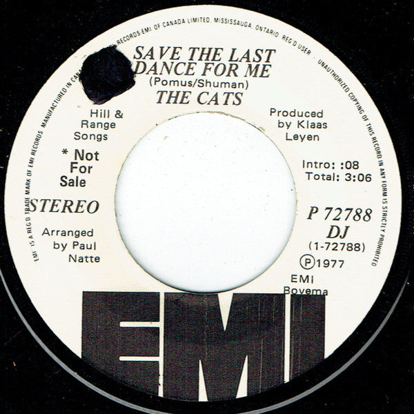 The Cats : Save The Last Dance For Me (7", Single, Mono, Promo)