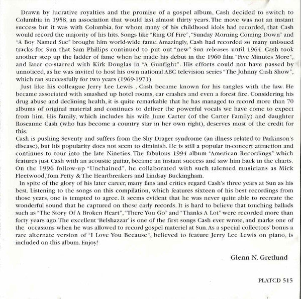 Johnny Cash : I Walk The Line (16 Original Recordings) (CD, Comp)