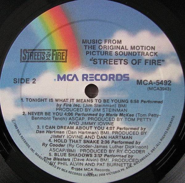 Various : Streets Of Fire - Music From The Original Motion Picture Soundtrack (LP, Comp)