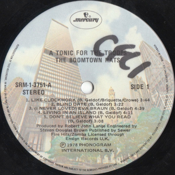 The Boomtown Rats : A Tonic For The Troops (LP, Album)