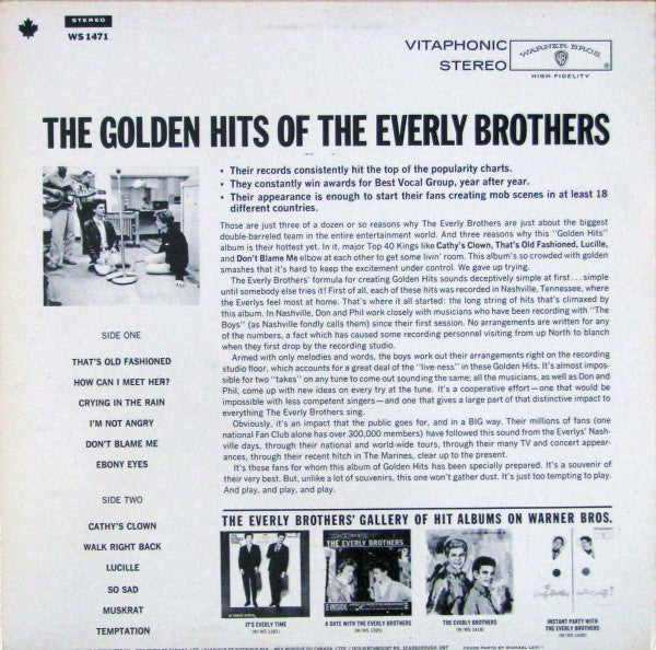 Everly Brothers : The Golden Hits Of The Everly Brothers (LP, Comp, RE)