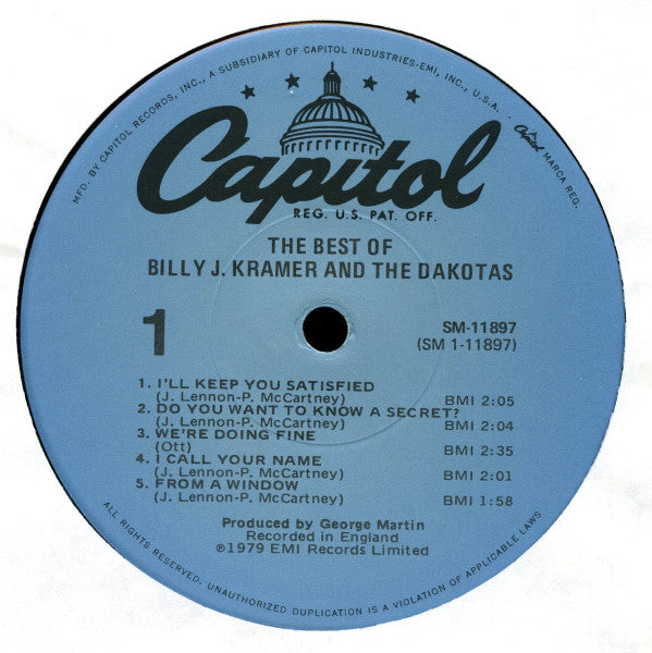 Billy J. Kramer With The Dakotas* : The Best Of Billy J. Kramer With The Dakotas (LP, Comp)