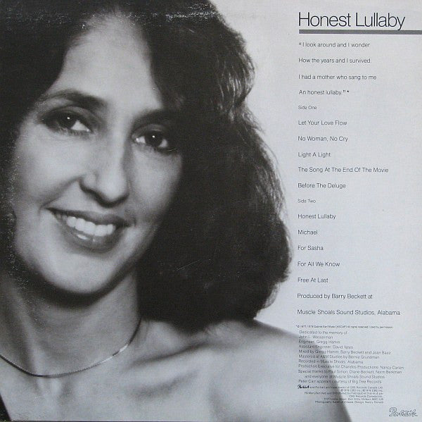 Joan Baez : Honest Lullaby (LP, Album)