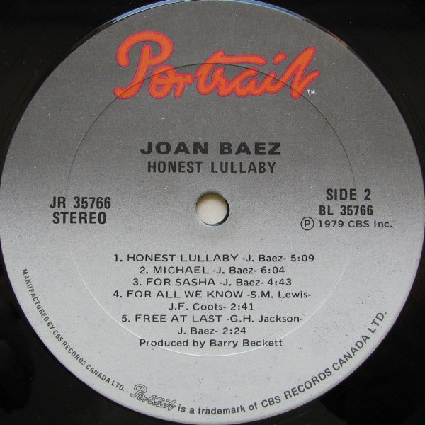 Joan Baez : Honest Lullaby (LP, Album)