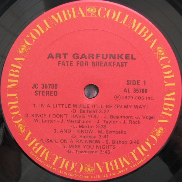 Art Garfunkel : Fate For Breakfast (LP, Album)