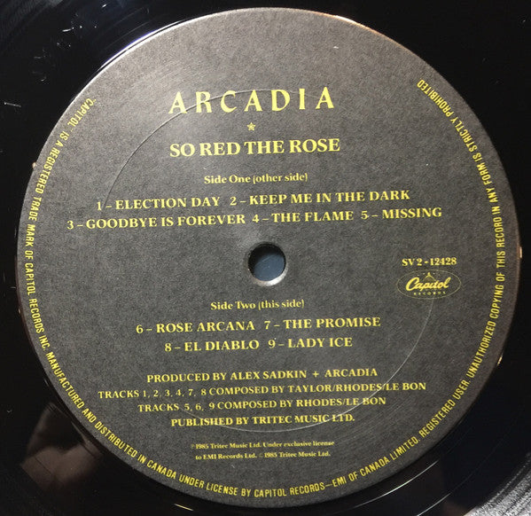 Arcadia (3) : So Red The Rose (LP, Album)