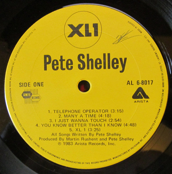 Pete Shelley : XL-1 (LP, Album)