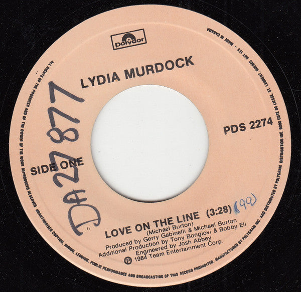 Lydia Murdock : Love On The Line (7", Single)