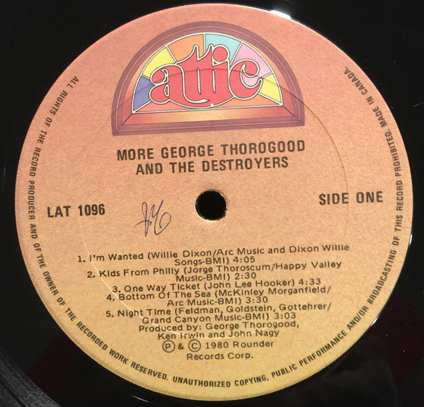 George Thorogood And The Destroyers* : More George Thorogood And The Destroyers (LP, Album)