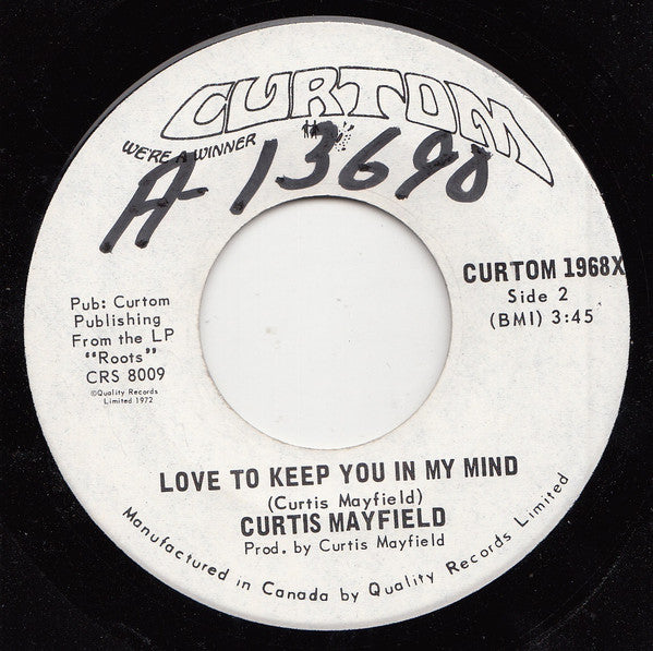 Curtis Mayfield : We Got To Have Peace (7")