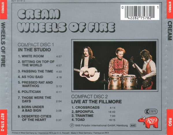 Cream (2) : Wheels Of Fire (2xCD, Album, RE)