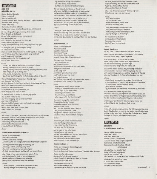 Mary Chapin Carpenter : Hometown Girl (LP, Album)