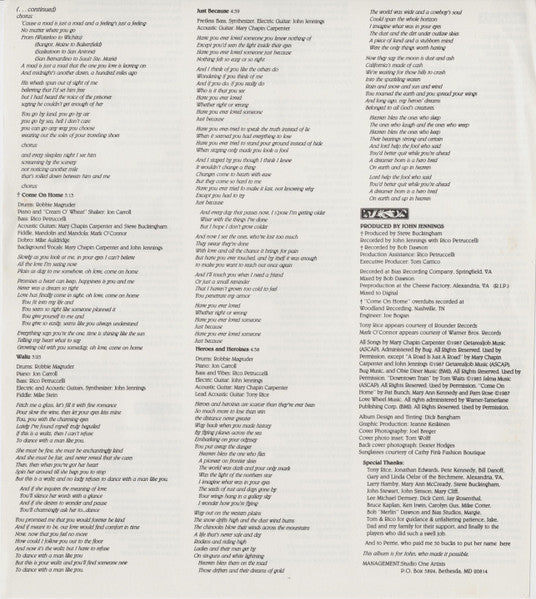 Mary Chapin Carpenter : Hometown Girl (LP, Album)