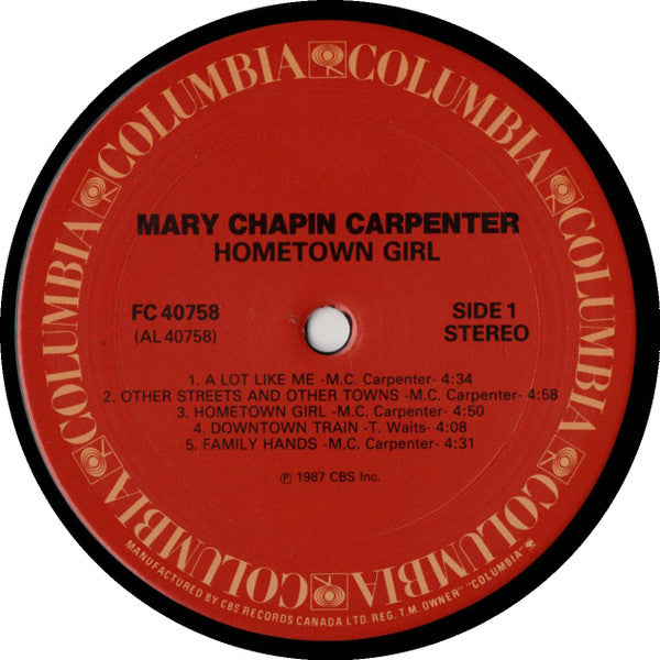 Mary Chapin Carpenter : Hometown Girl (LP, Album)
