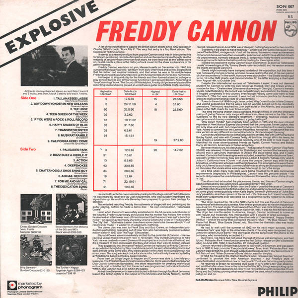Freddy Cannon : The Explosive Freddy Cannon (LP, Comp, RE)