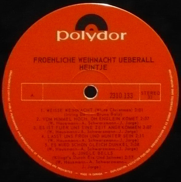 Heintje : Fröhliche Weihnacht Überall (LP, Album)