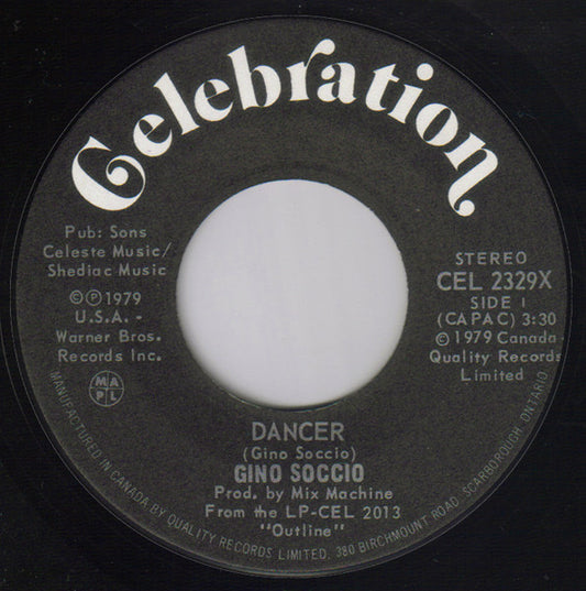 Gino Soccio : Dancer (7")