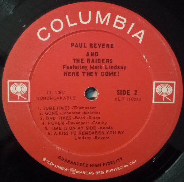 Paul Revere & The Raiders featuring Mark Lindsay : Here They Come! (LP, Album, Mono)