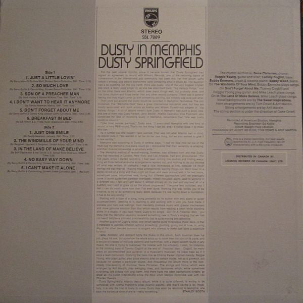 Dusty Springfield : Dusty In Memphis (LP, Album)