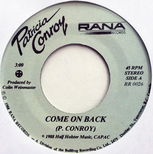 Patricia Conroy : Come On Back (7", Single)