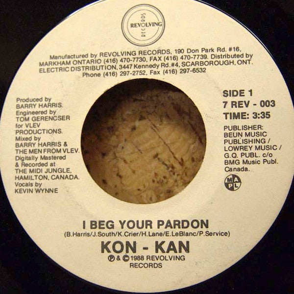 Kon Kan : I Beg Your Pardon (7")