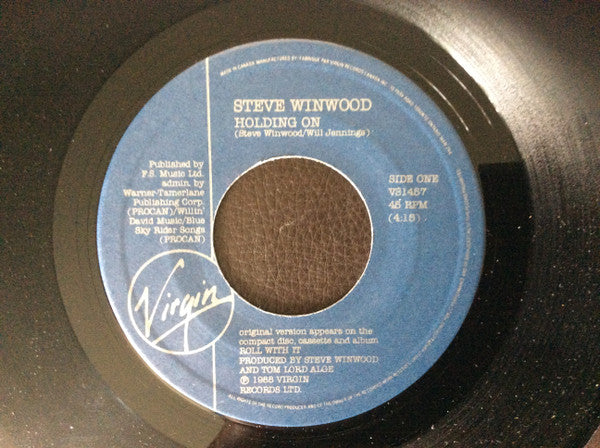 Steve Winwood : Holding On (7", Single)