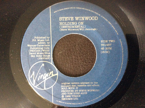 Steve Winwood : Holding On (7", Single)