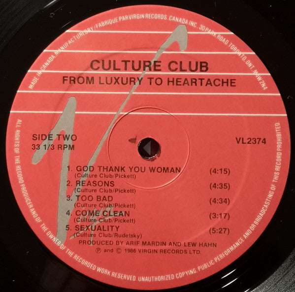 Culture Club : From Luxury To Heartache (LP, Album)
