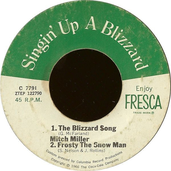 Mitch Miller : Singin' Up A Blizzard (7", EP, Styrene)