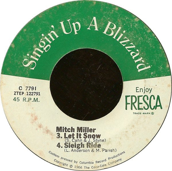 Mitch Miller : Singin' Up A Blizzard (7", EP, Styrene)