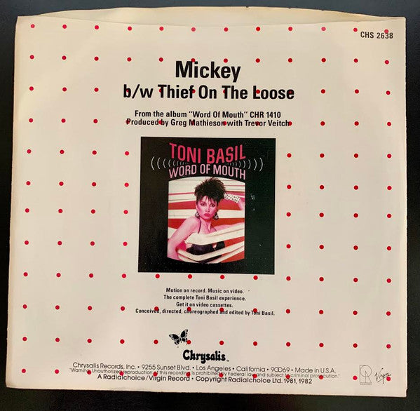 Toni Basil : Mickey b/w Thief On The Loose (7", Single)