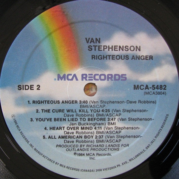 Van Stephenson : Righteous Anger (LP, Album)